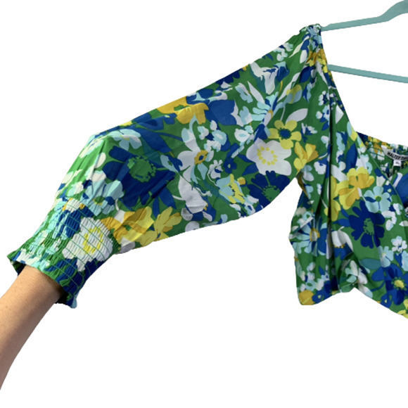 WALTER BAKER Green Disco Floral Kimora Crop Top -‎ NWT - Picture 5 of 15